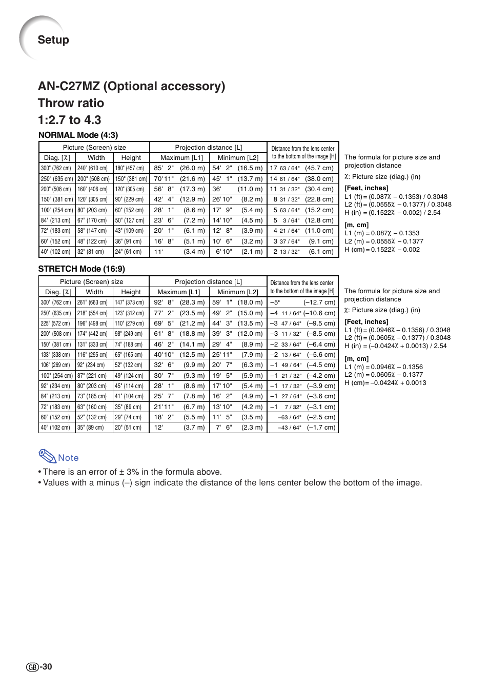 Setup | Sharp XG-C58X User Manual | Page 34 / 105