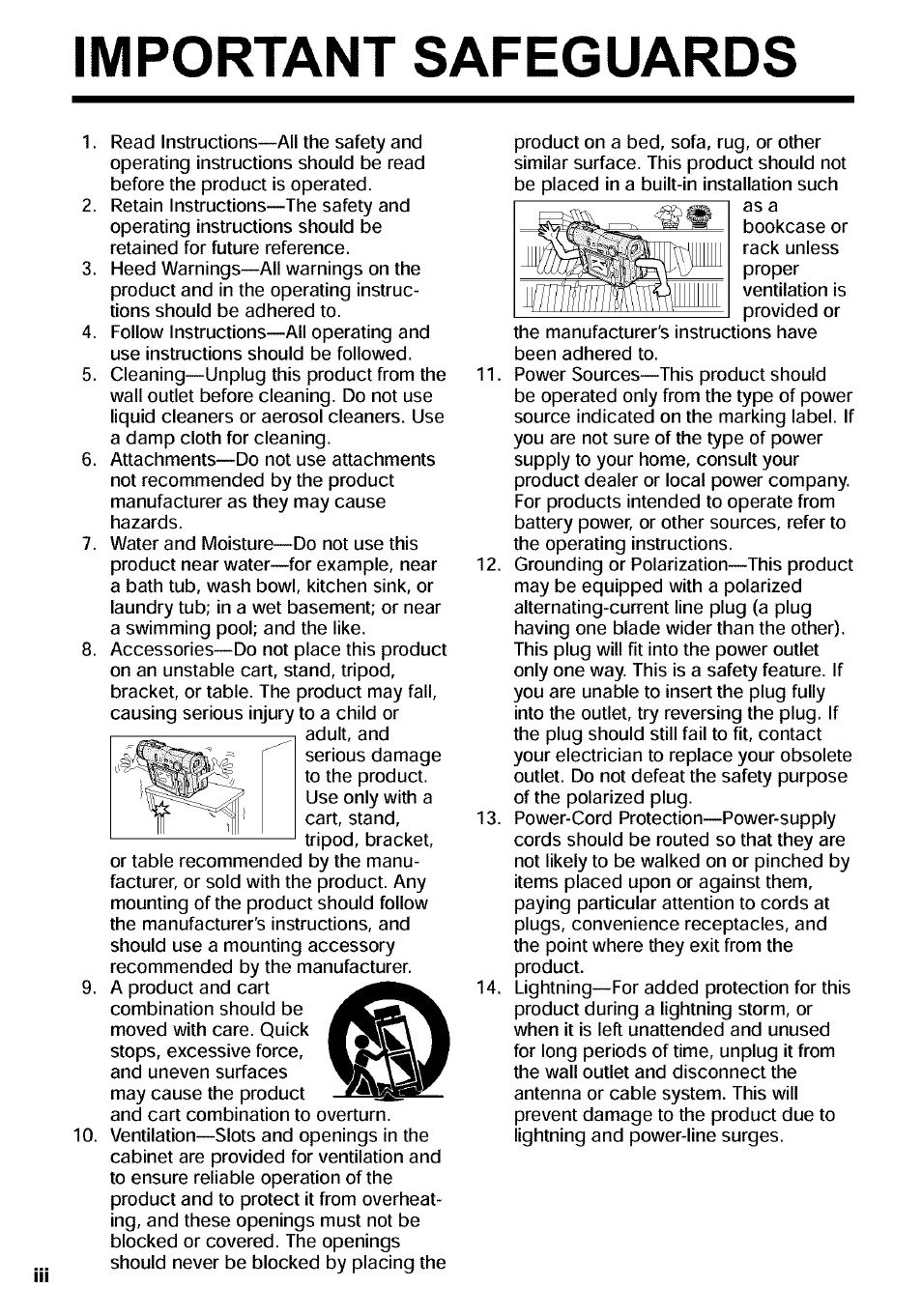 Important safeguards | Sharp VIEWCAM VL-WD650U User Manual | Page 4 / 120