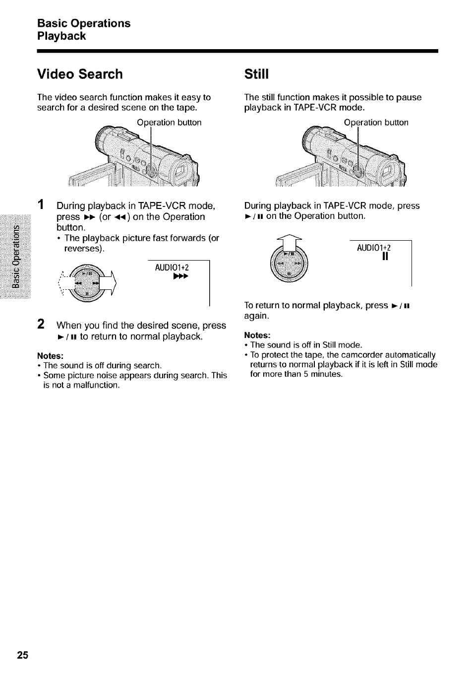 Video search, Video search stil | Sharp VIEWCAM VL-WD650U User Manual | Page 40 / 120