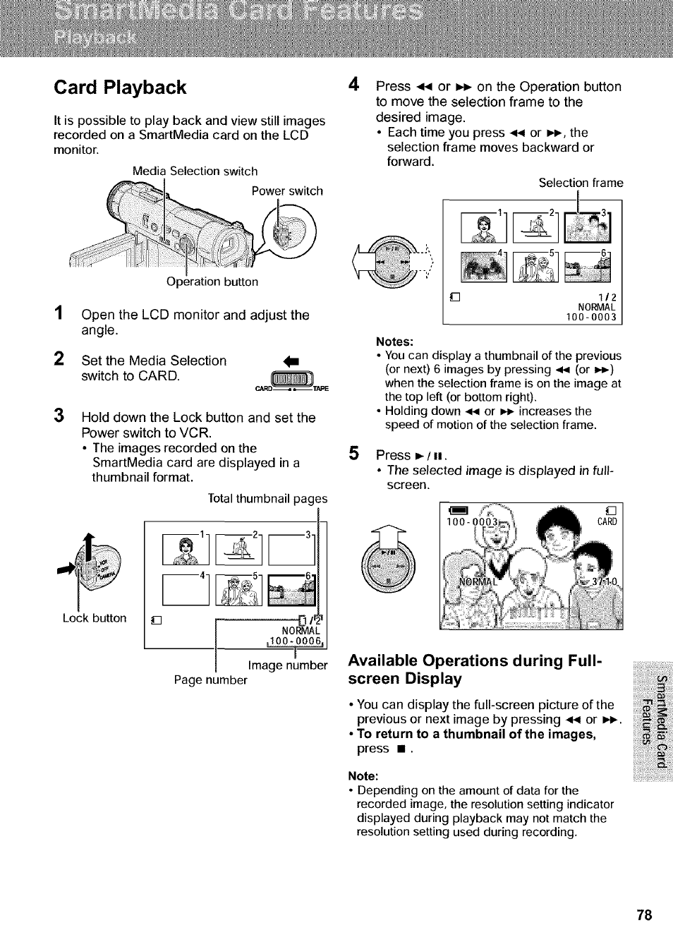 Card playback | Sharp VIEWCAM VL-WD650U User Manual | Page 93 / 120