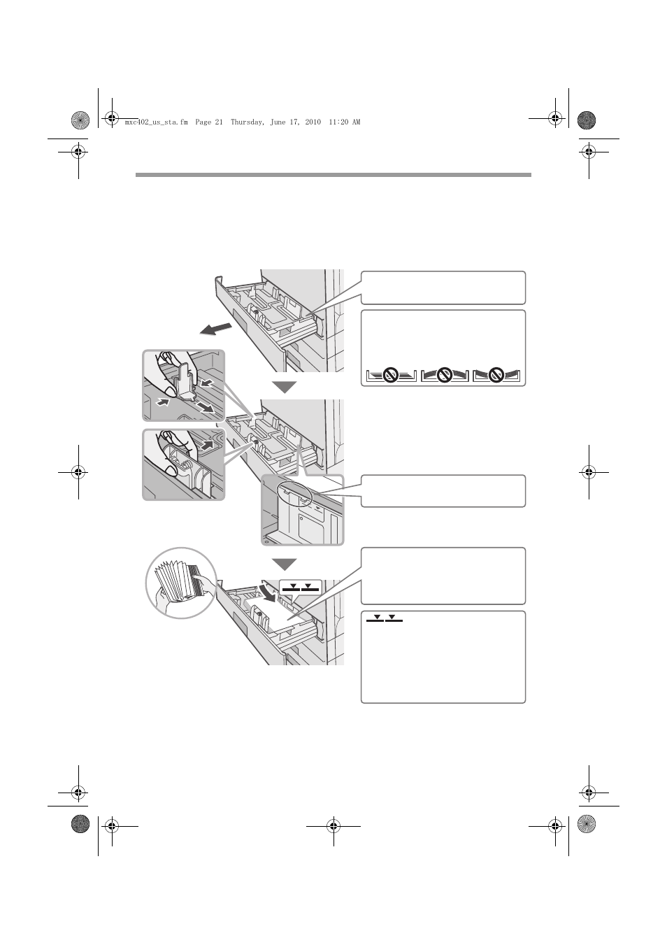 Loading paper in a tray | Sharp TINSE4796FCZZ User Manual | Page 23 / 58
