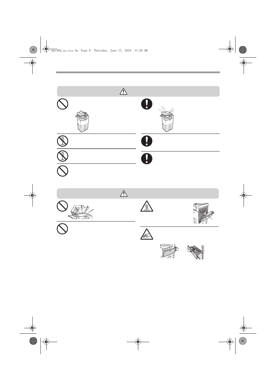 Handling precautions, Warning, Caution | Sharp TINSE4796FCZZ User Manual | Page 8 / 58