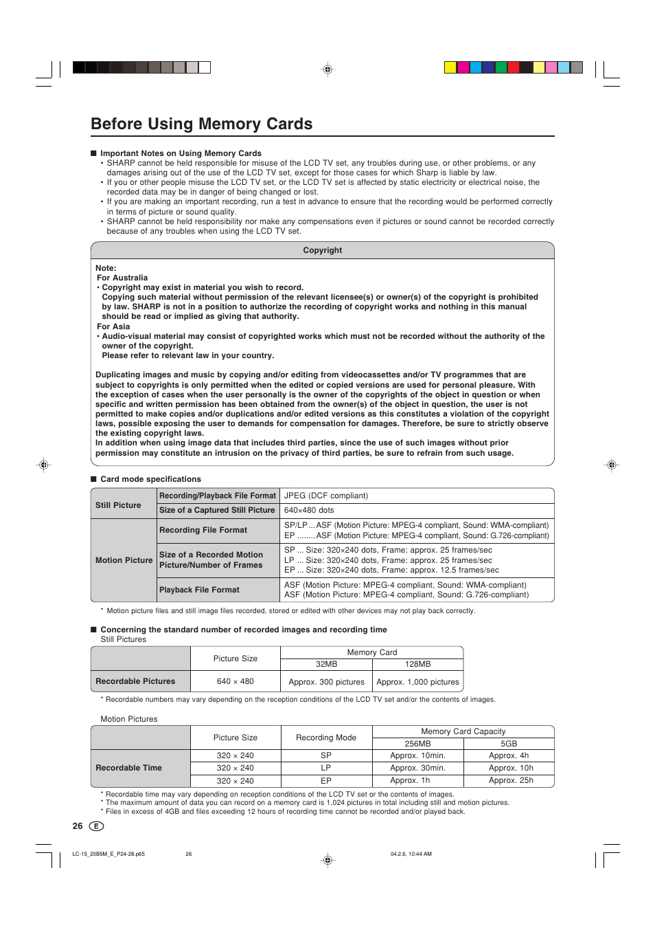 Sharp AQUOS LC-20B5M User Manual | Page 27 / 61