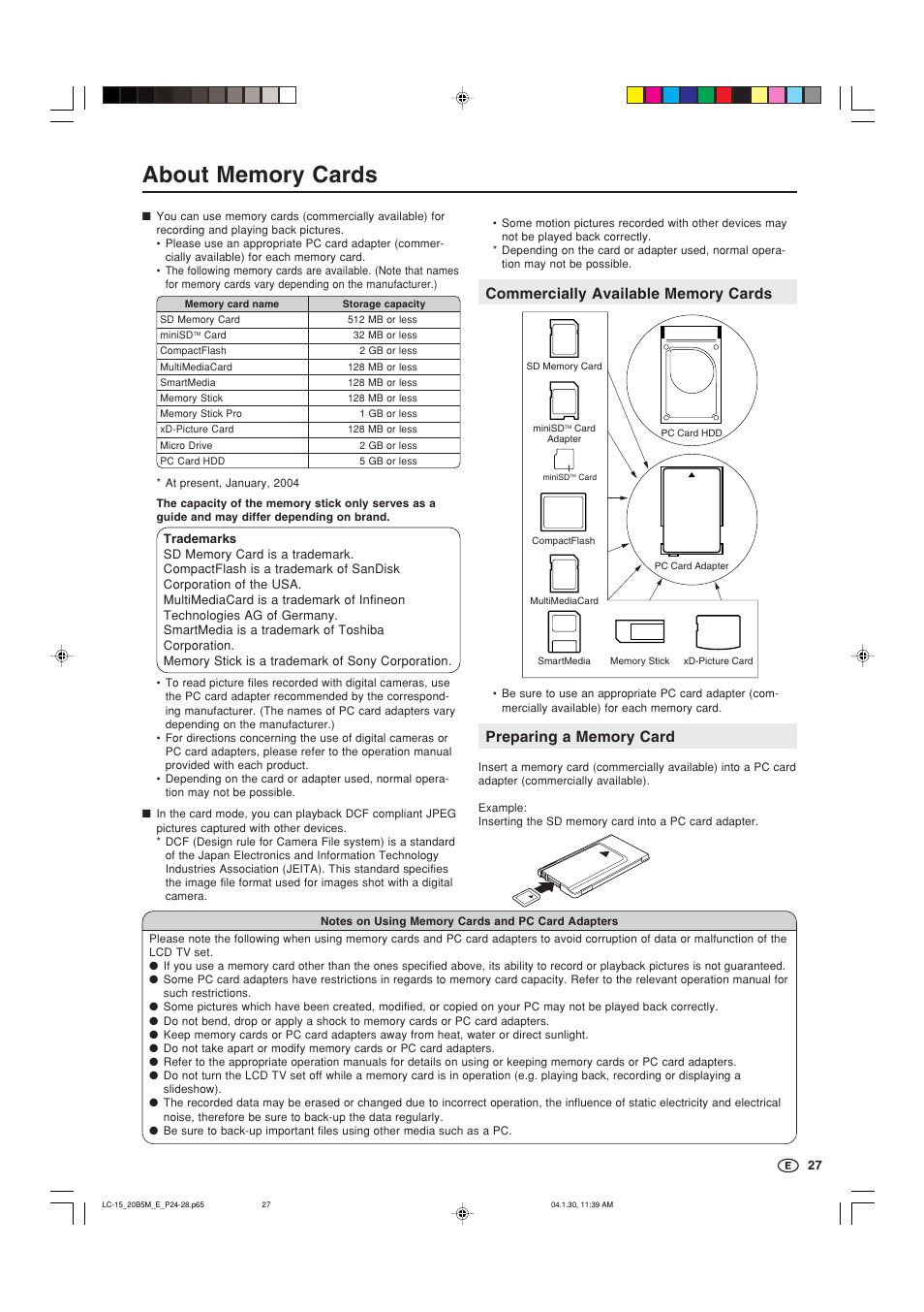 Sharp AQUOS LC-20B5M User Manual | Page 28 / 61