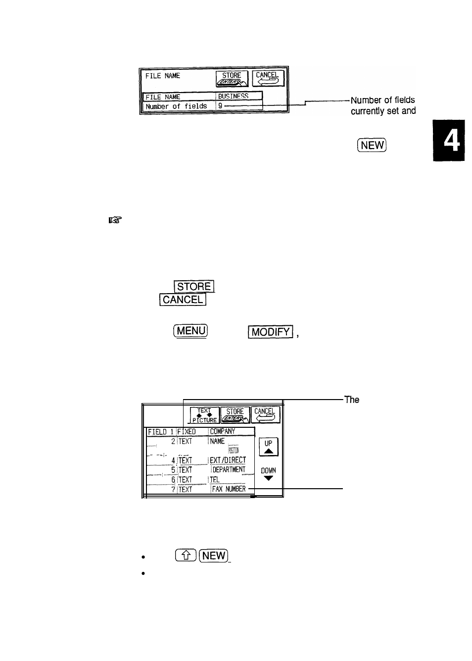 Use to clear the current name | Sharp IQ-8900 User Manual | Page 136 / 322