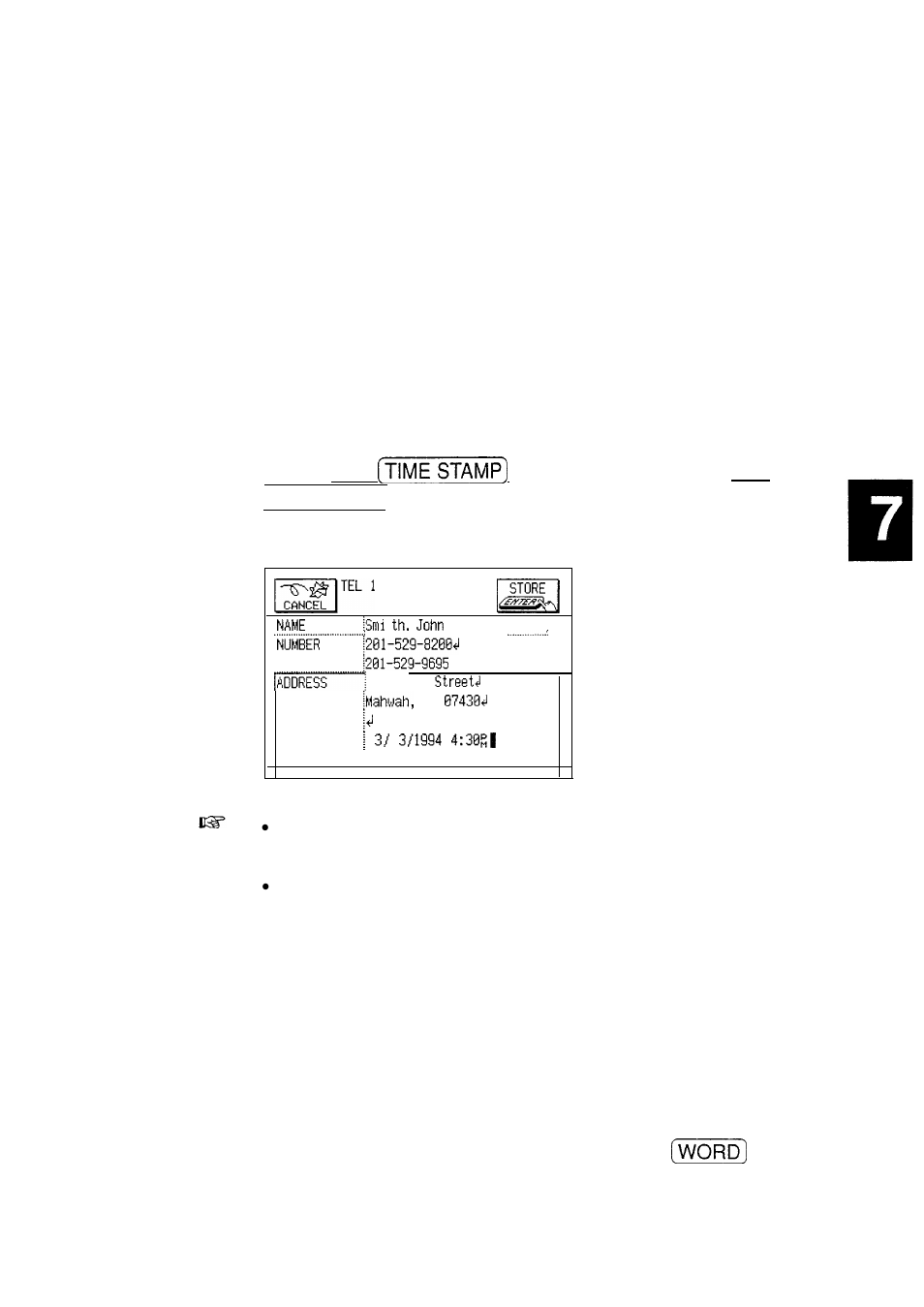 The time stamp and date stamp functions, The word key | Sharp IQ-8900 User Manual | Page 212 / 322