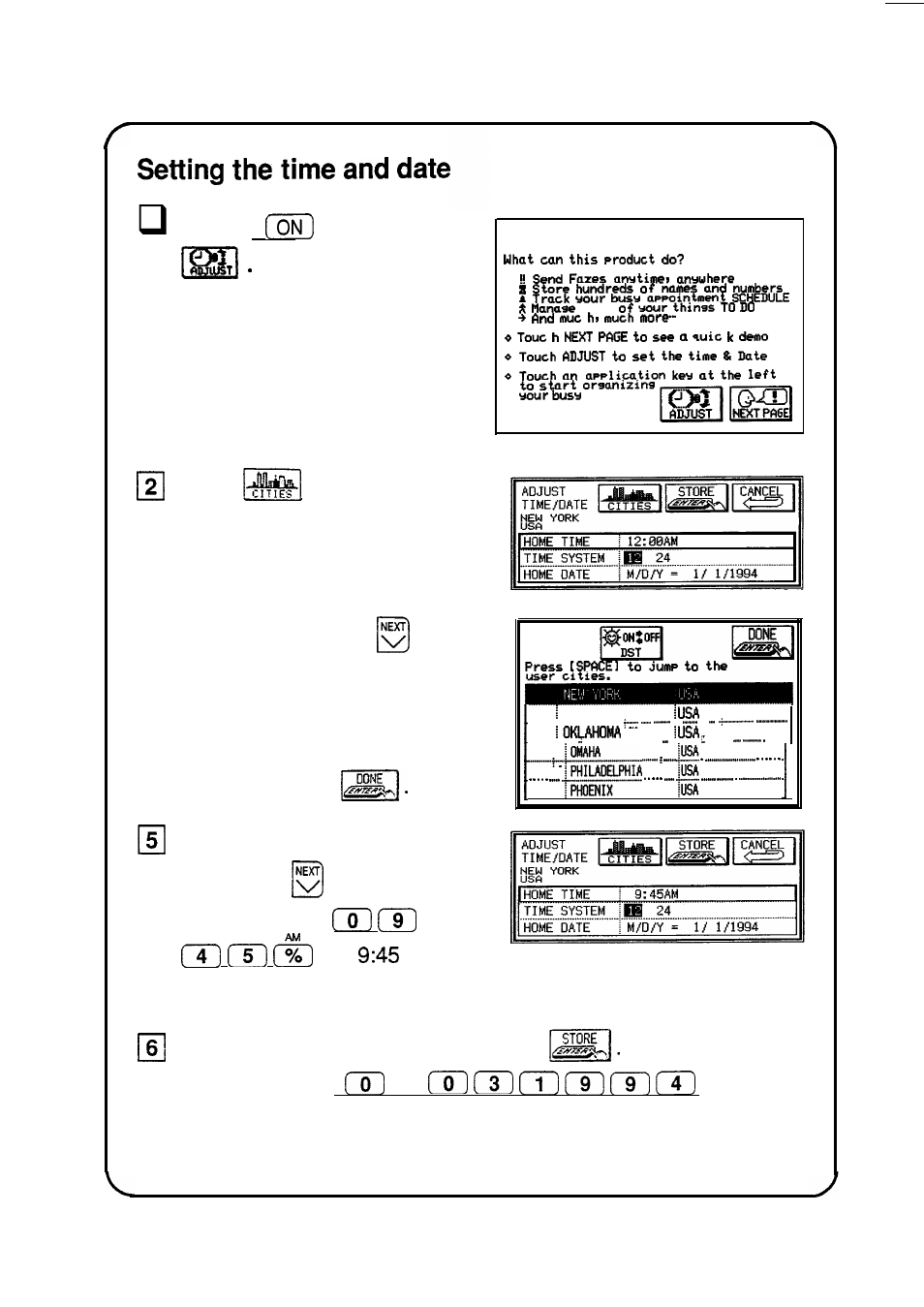 Press and touch, C l 4 touch the city to select it and then touch | Sharp IQ-8900 User Manual | Page 8 / 322