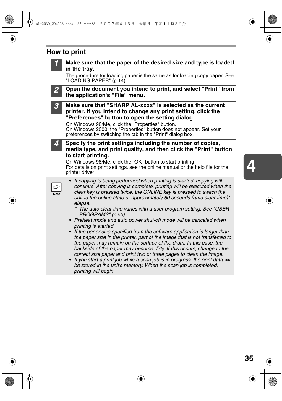 Sharp AL-2030 User Manual | Page 37 / 92
