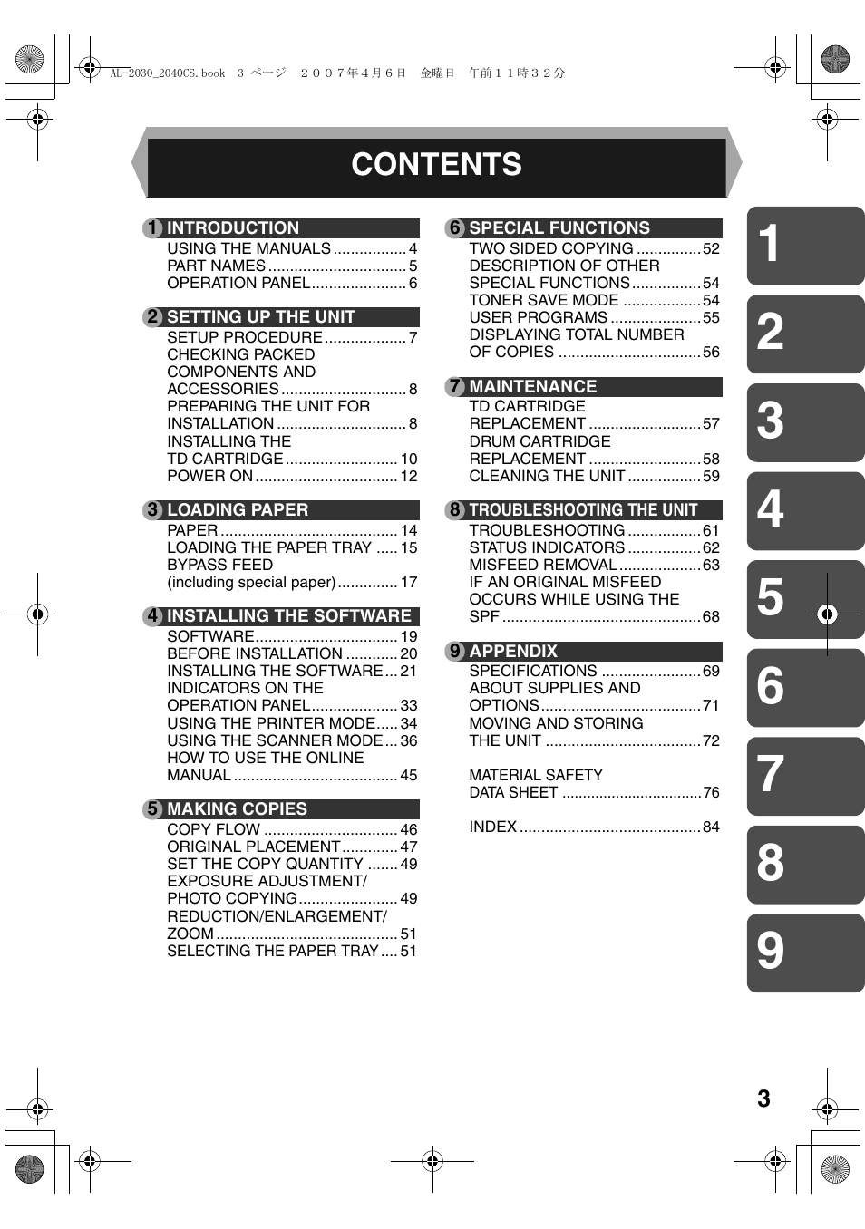 Sharp AL-2030 User Manual | Page 5 / 92
