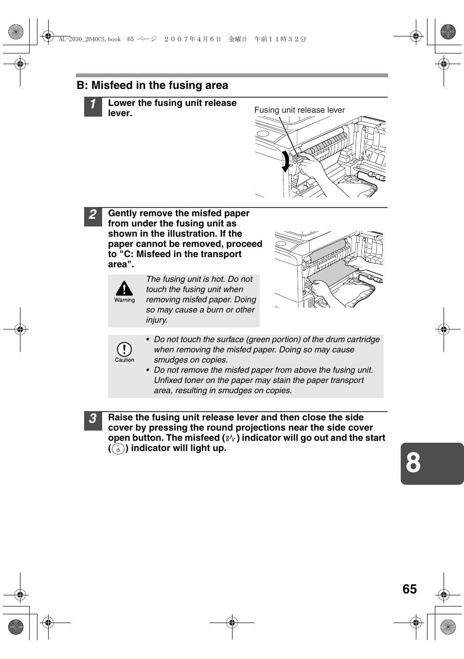 Sharp AL-2030 User Manual | Page 67 / 92
