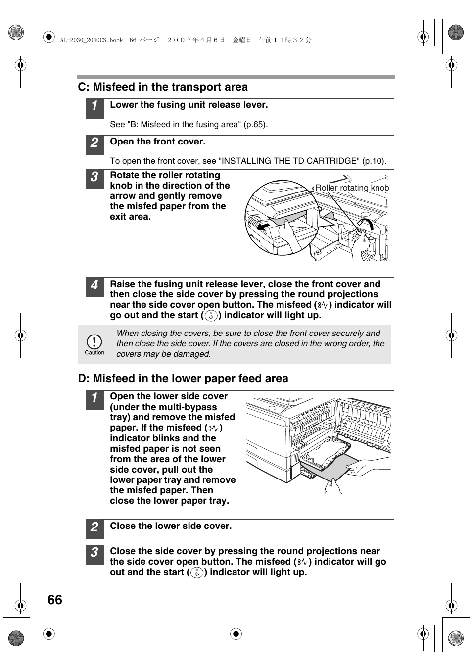 Sharp AL-2030 User Manual | Page 68 / 92