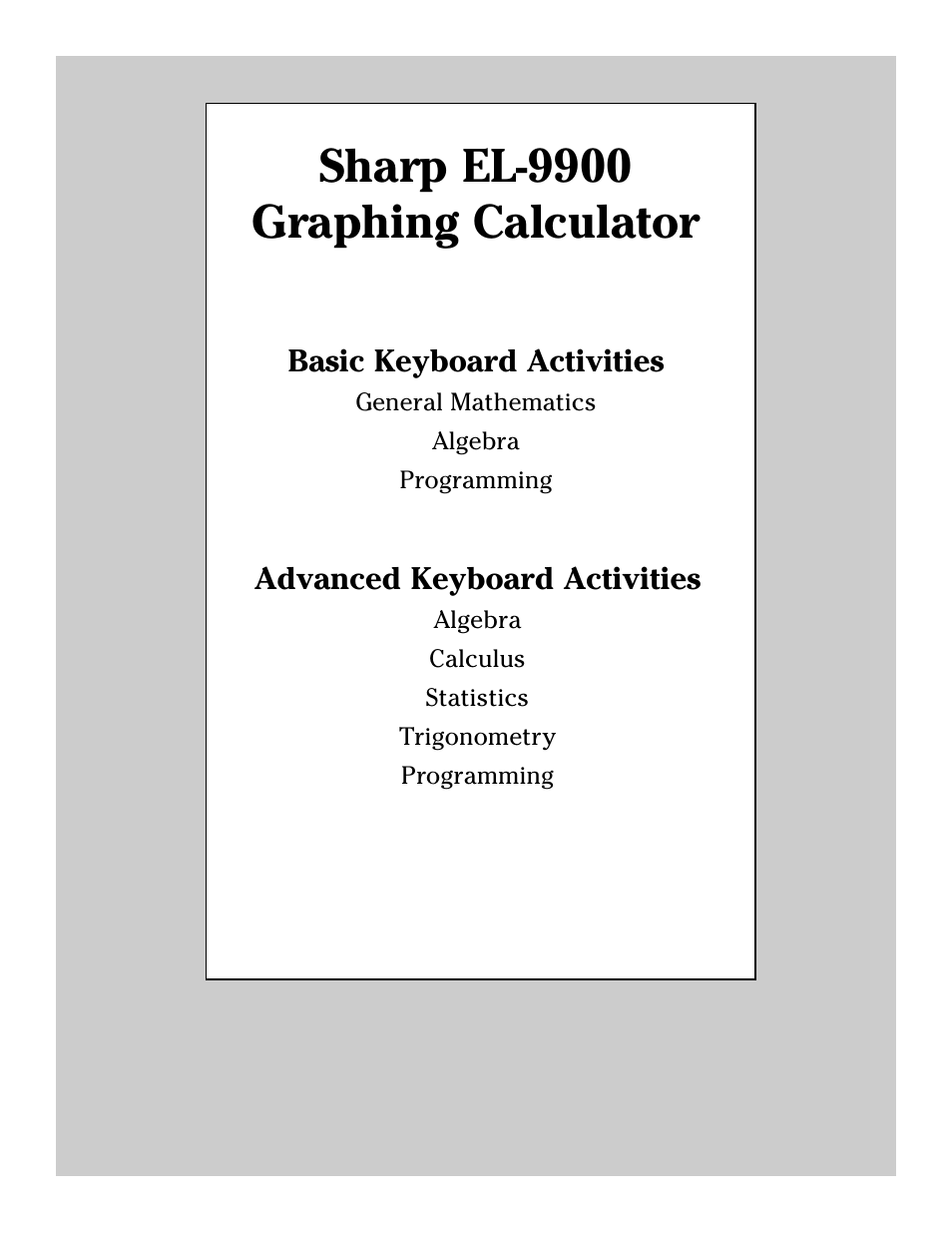 Sharp EL-9900 User Manual | 153 pages