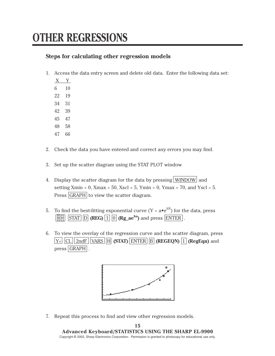 Other regressions | Sharp EL-9900 User Manual | Page 112 / 153