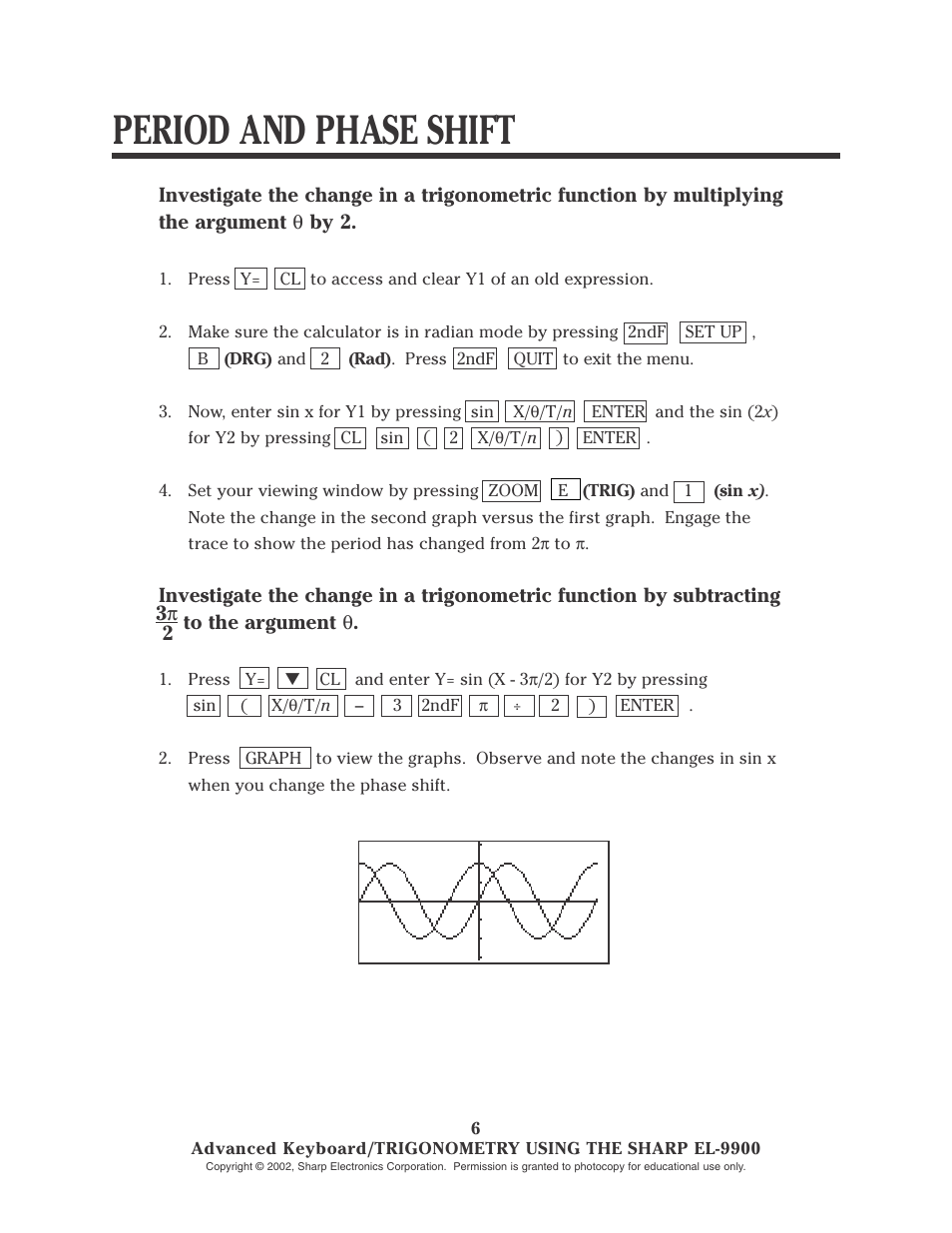 Period and phase shift | Sharp EL-9900 User Manual | Page 121 / 153