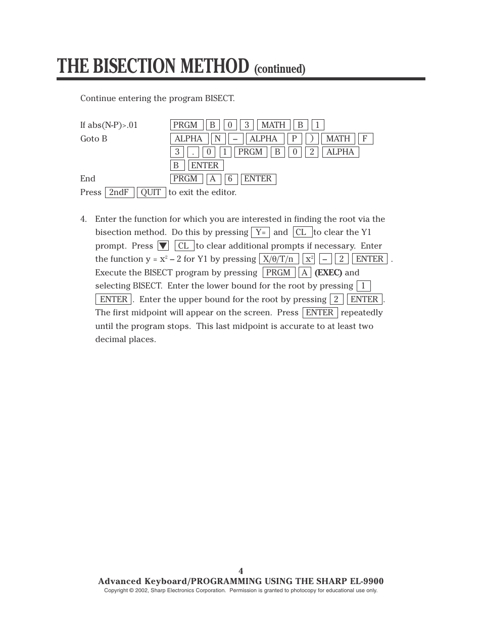 Continued) | Sharp EL-9900 User Manual | Page 137 / 153