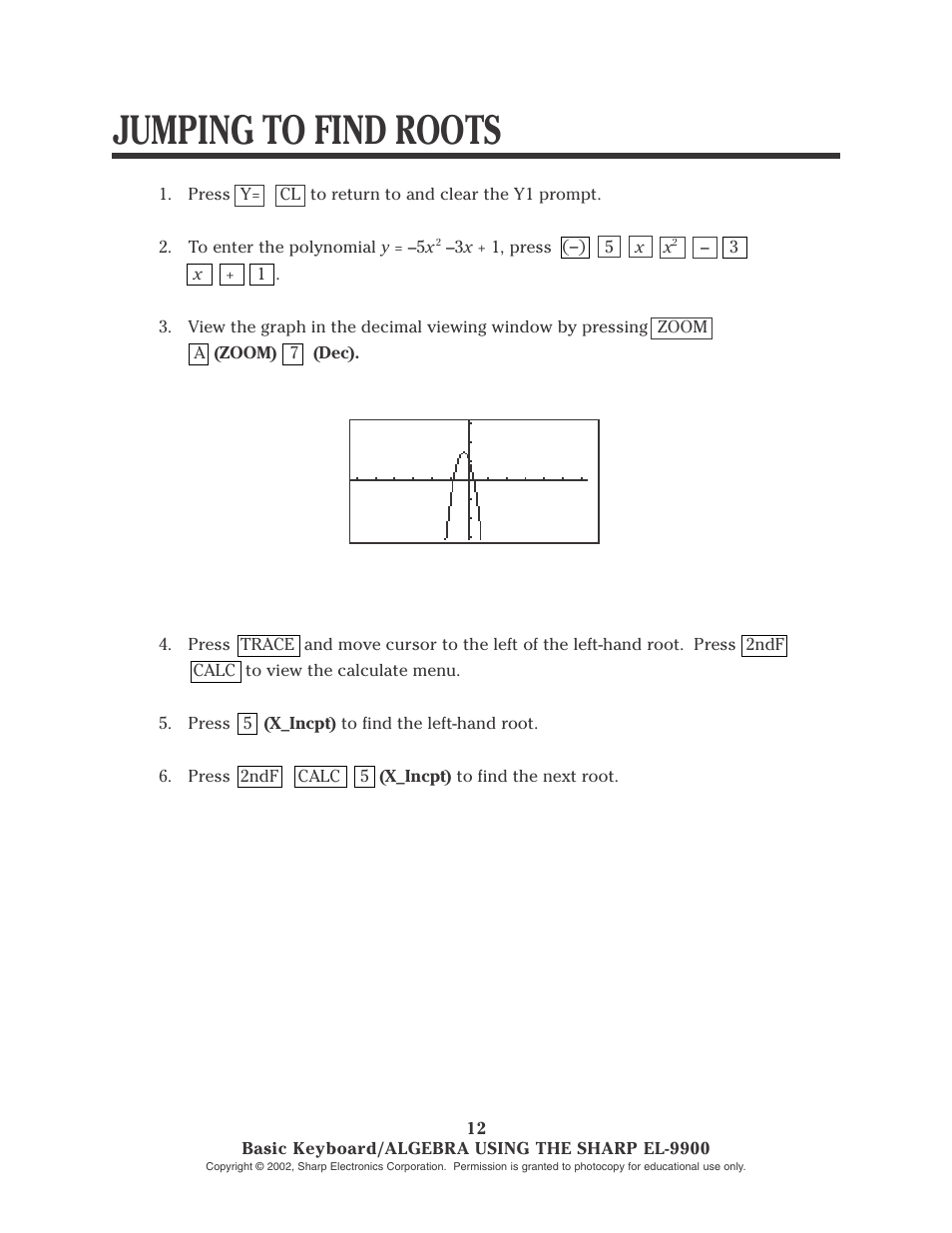 Jumping to find roots | Sharp EL-9900 User Manual | Page 33 / 153