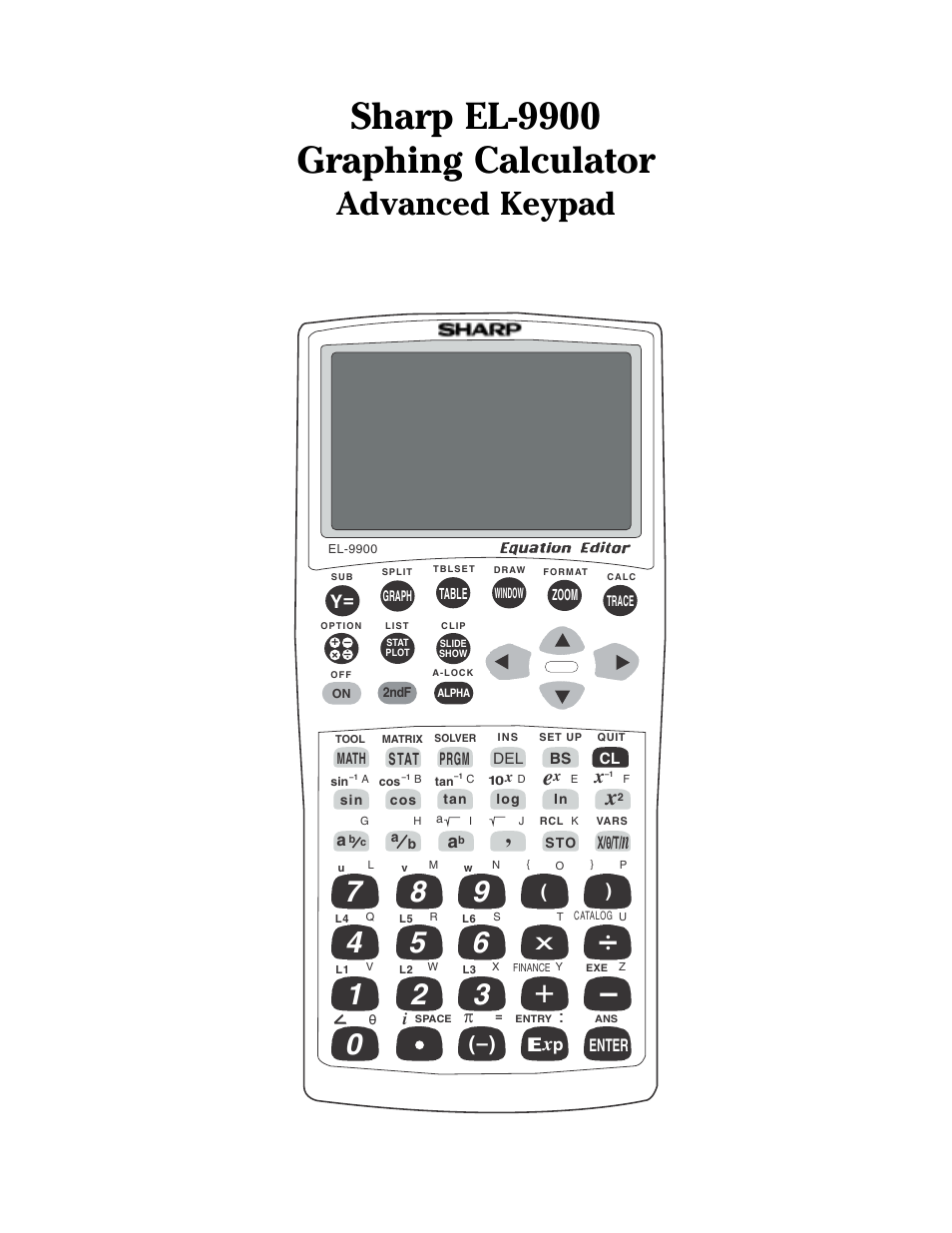 Sharp el-9900 graphing calculator, Advanced keypad | Sharp EL-9900 User Manual | Page 53 / 153