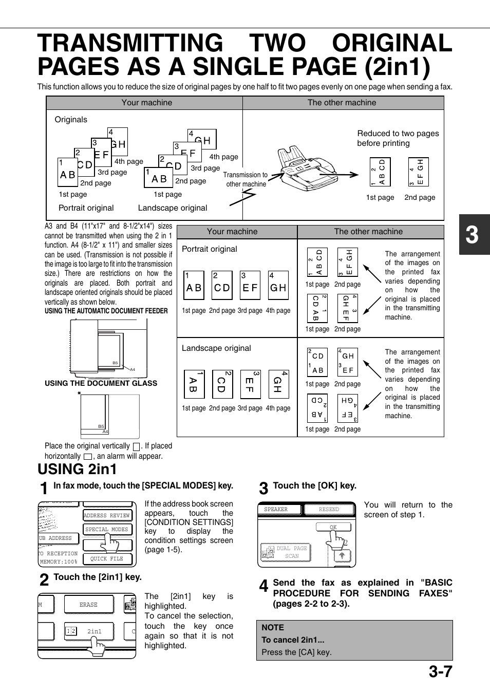 Using 2in1, E 3-7) | Sharp MX-M350U User Manual | Page 43 / 110