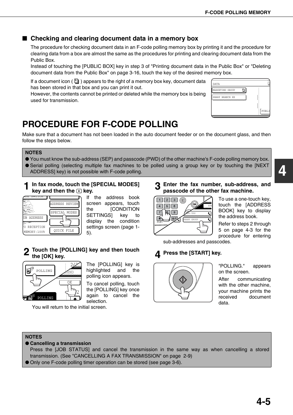 Procedure for f-code polling | Sharp MX-M350U User Manual | Page 61 / 110