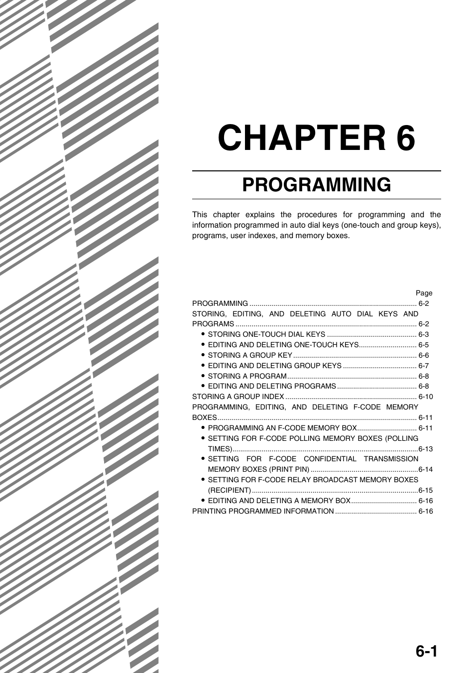 Chapter 6 programming, Chapter 6, Programming | Sharp MX-M350U User Manual | Page 71 / 110