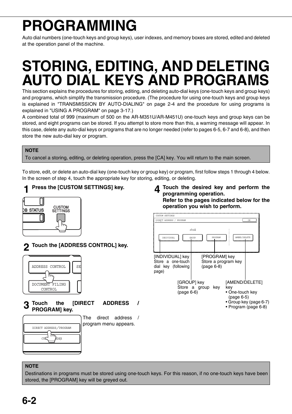 Programming | Sharp MX-M350U User Manual | Page 72 / 110