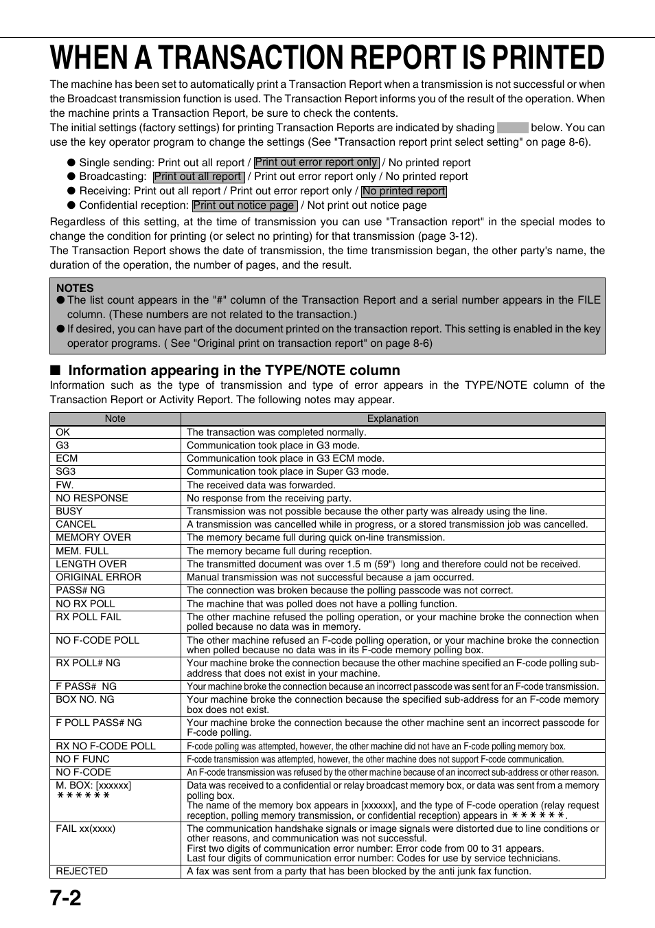 When a transaction report is printed | Sharp MX-M350U User Manual | Page 86 / 110