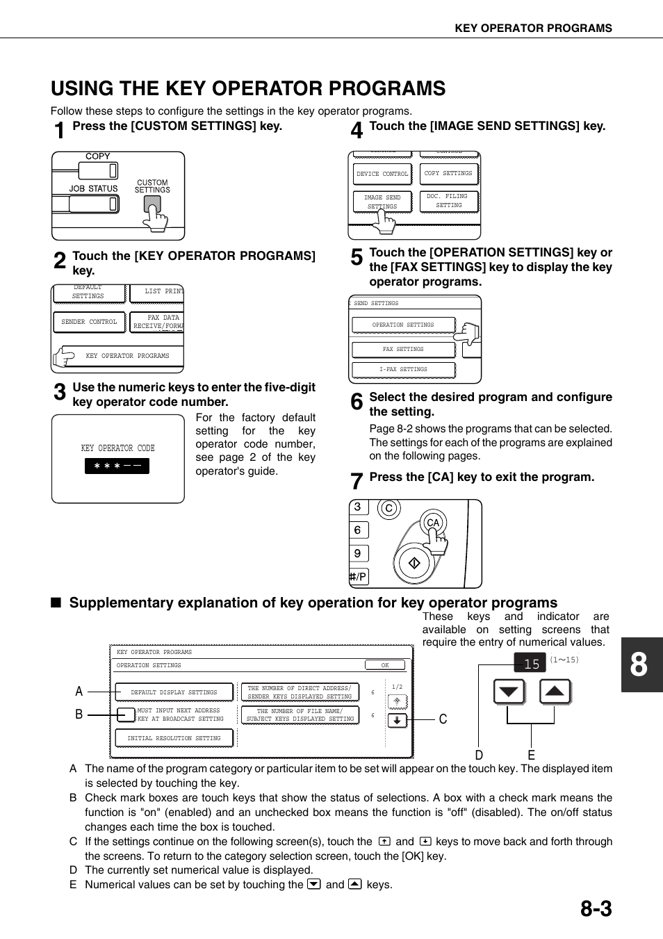 Using the key operator programs | Sharp MX-M350U User Manual | Page 93 / 110