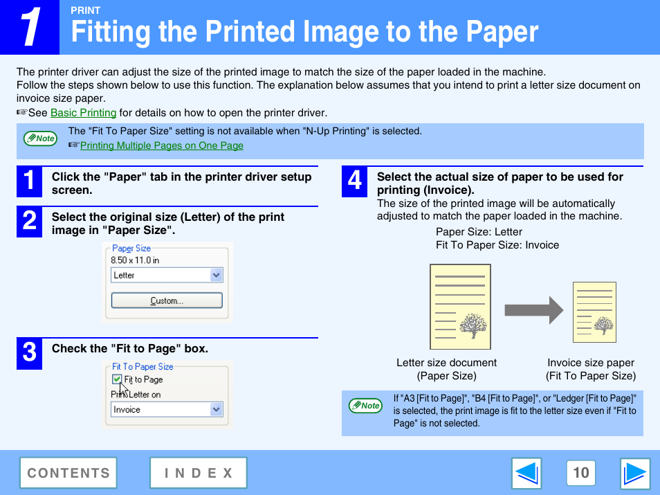 Fitting the printed image to the paper | Sharp FO-DC550 User Manual | Page 10 / 43