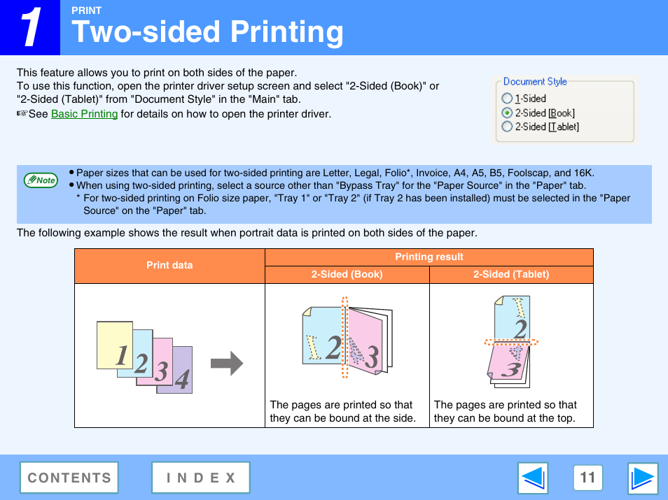 Two-sided printing | Sharp FO-DC550 User Manual | Page 11 / 43