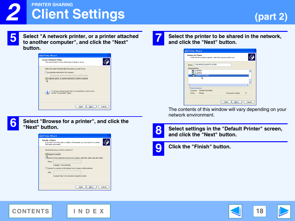 Client settings | Sharp FO-DC550 User Manual | Page 18 / 43