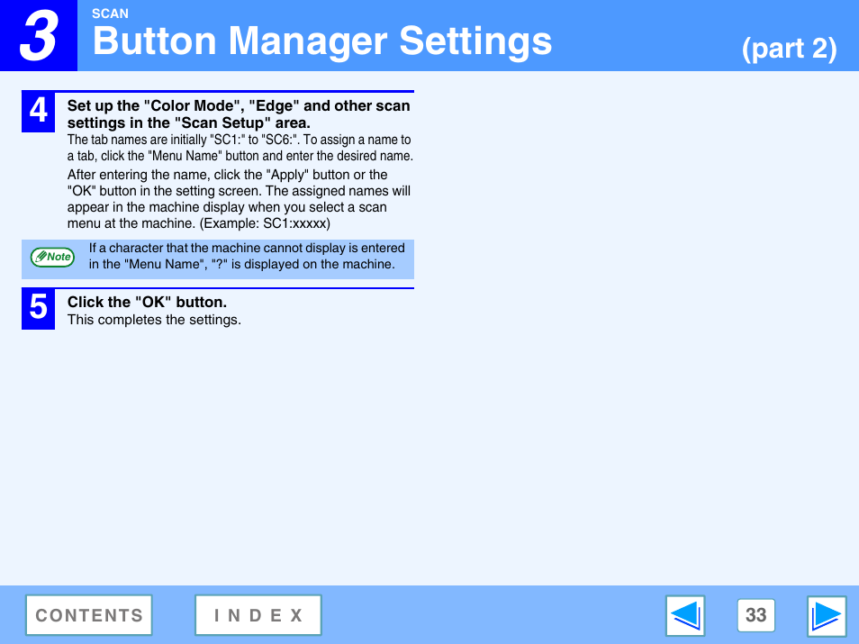 Button manager settings, Part 2) | Sharp FO-DC550 User Manual | Page 33 / 43