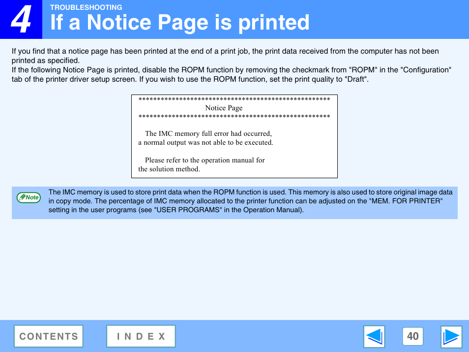 If a notice page is printed | Sharp FO-DC550 User Manual | Page 40 / 43