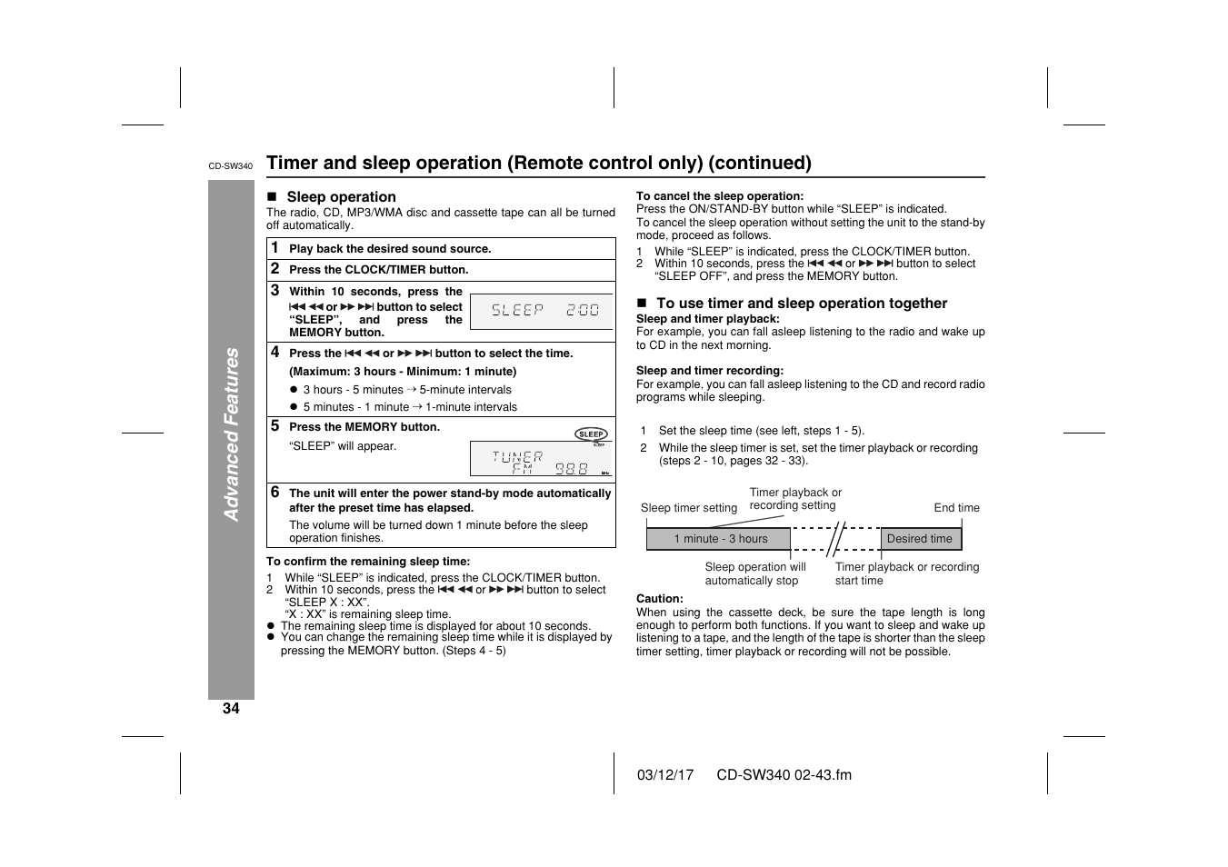 Sharp CD SW340 User Manual | Page 34 / 40