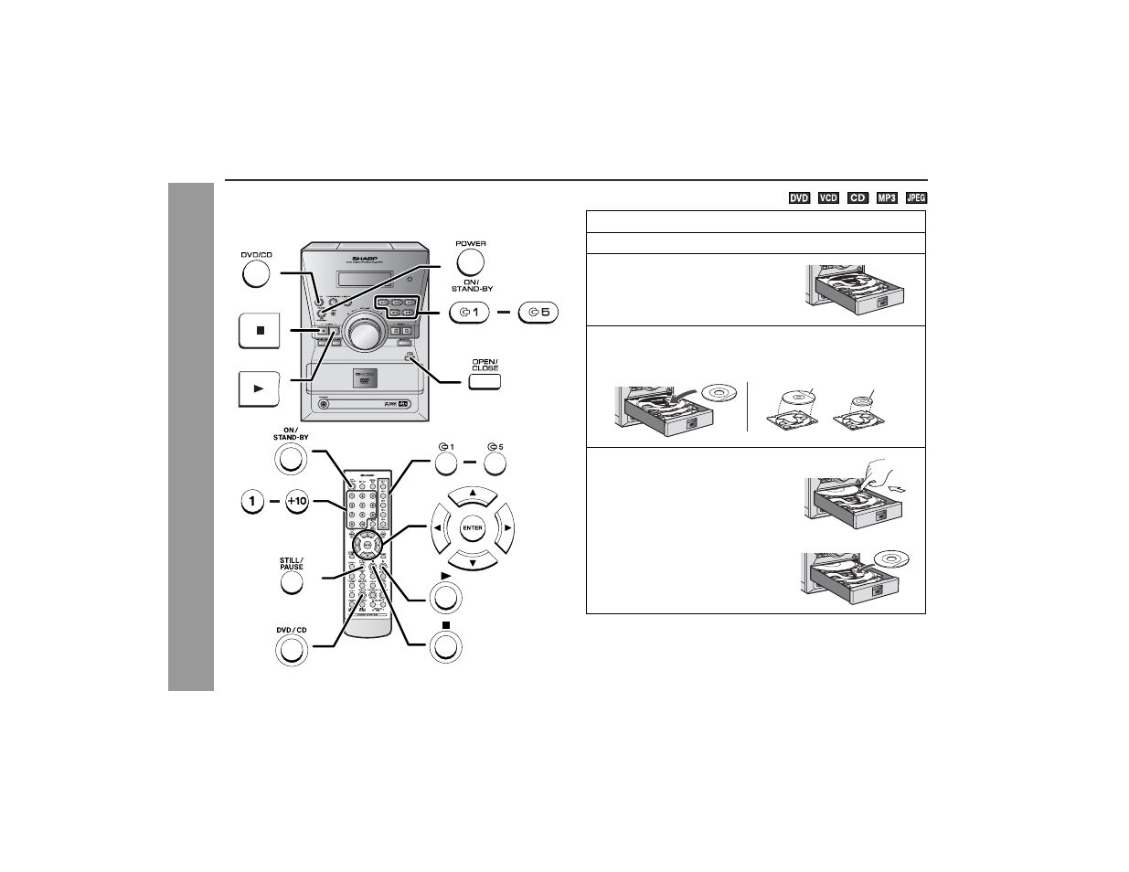 Playing a disc | Sharp XL-DV60 User Manual | Page 22 / 56