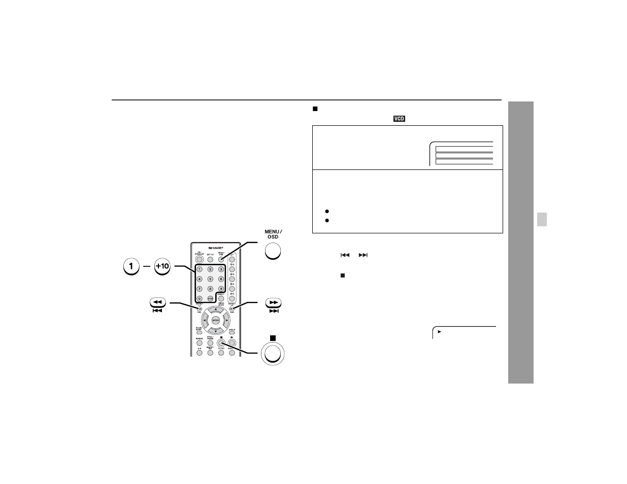 Playing a video cd, Vid eo cd op eration | Sharp XL-DV60 User Manual | Page 35 / 56