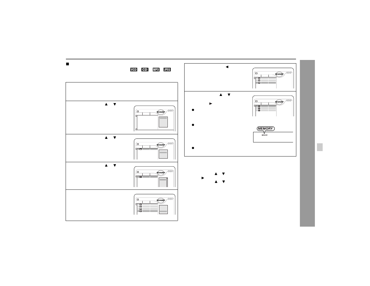 Au dio cd op eration | Sharp XL-DV60 User Manual | Page 37 / 56