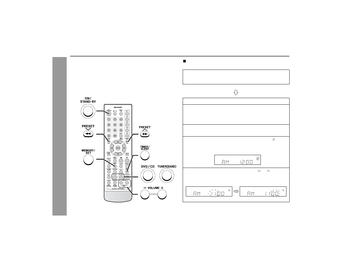 Timer and sleep operation | Sharp XL-DV60 User Manual | Page 48 / 56