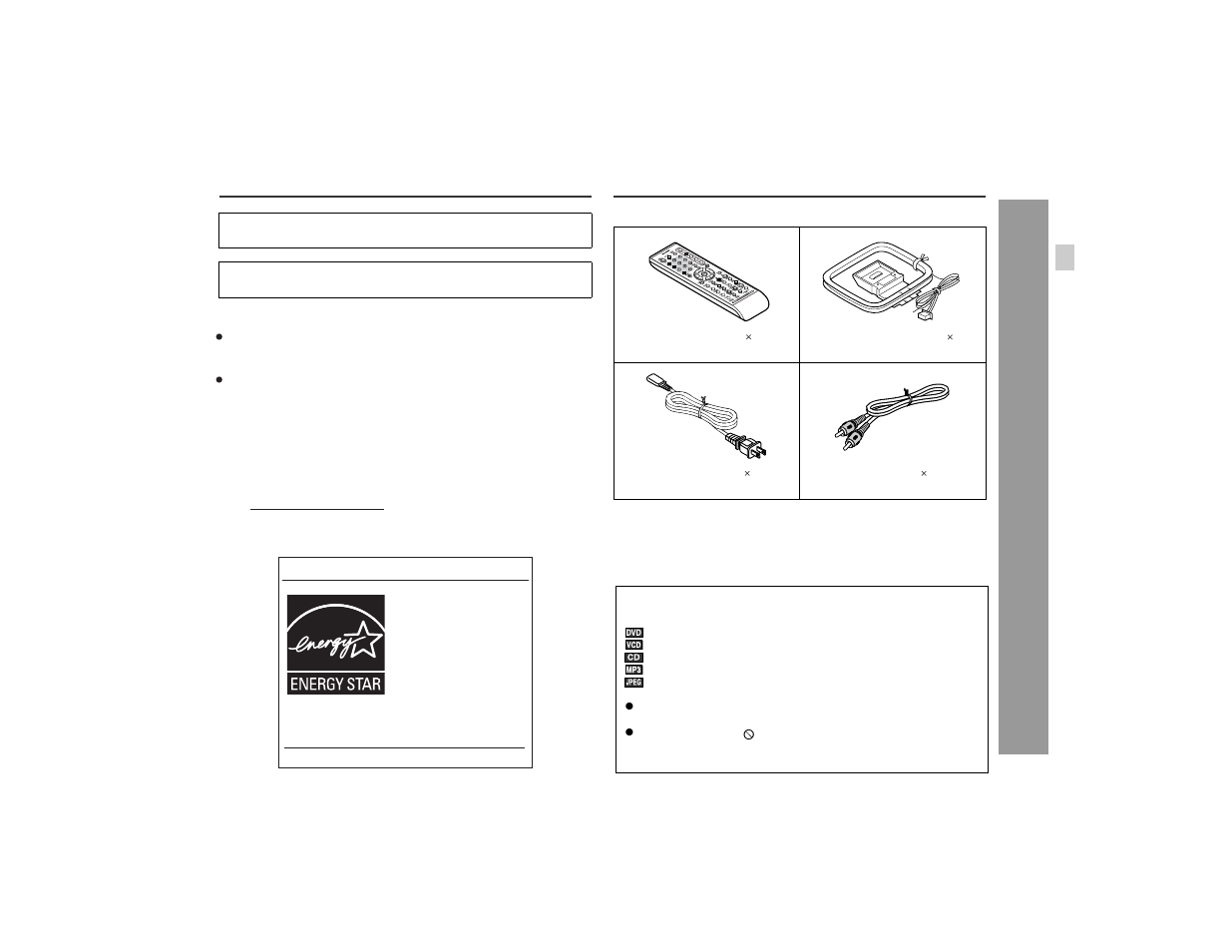 Accessories, Ge neral inf orm ation | Sharp XL-DV60 User Manual | Page 5 / 56