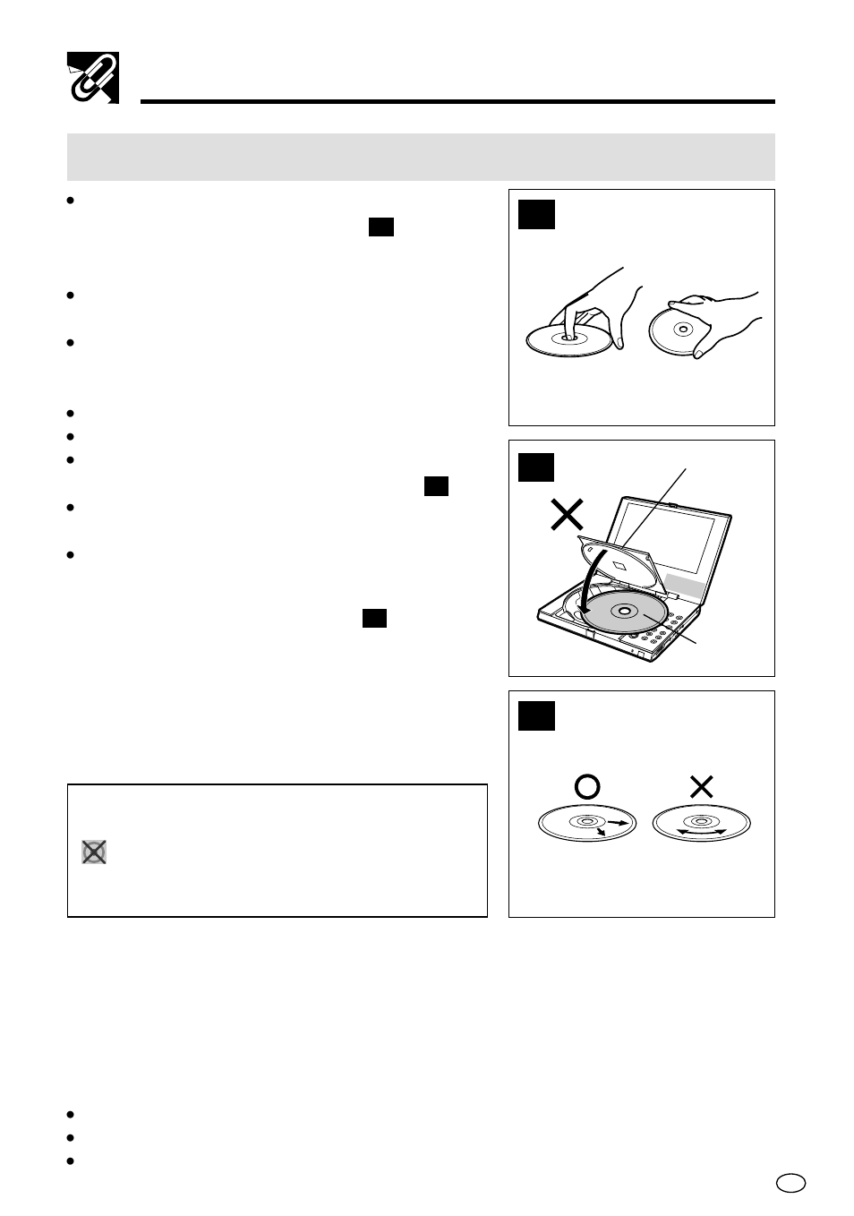 Disc handling and maintenance, Handling precautions, If the surface is soiled | Improper disc storage | Sharp DV-L70BL User Manual | Page 10 / 99