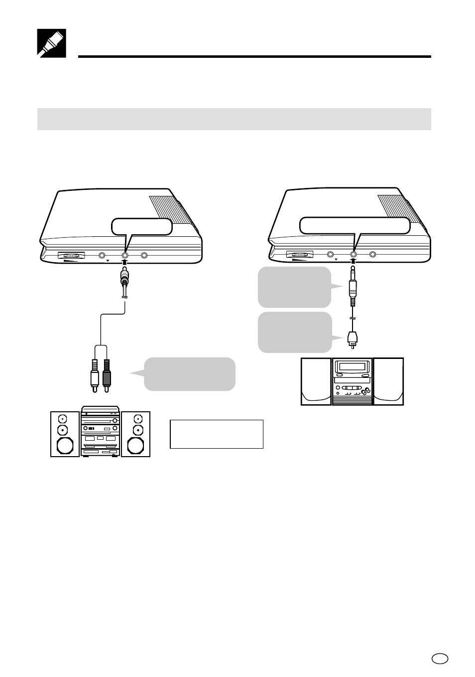 Connecting to audio equipment, Playing 2 channel audio, Analogue connection ■ digital connection | Sharp DV-L70BL User Manual | Page 34 / 99