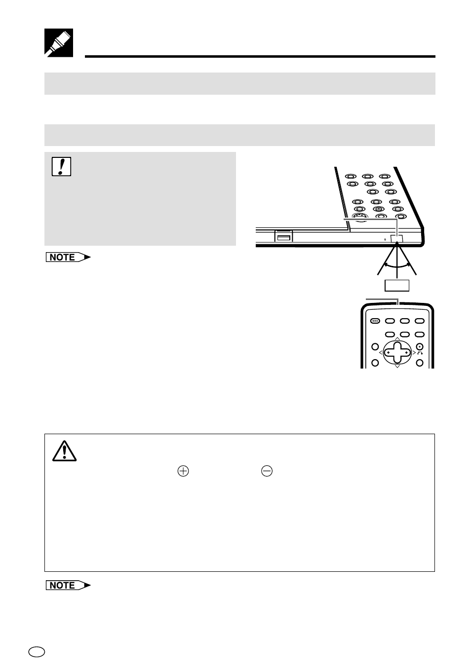 Using the remote control unit, Remote control unit operating range, Caution | Important, Remote sensor signal emitter | Sharp DV-L70BL User Manual | Page 43 / 99