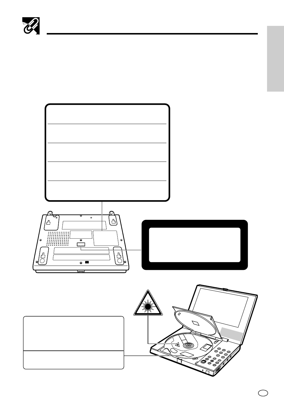 Class 1 laser product, Warning | Sharp DV-L70BL User Manual | Page 6 / 99