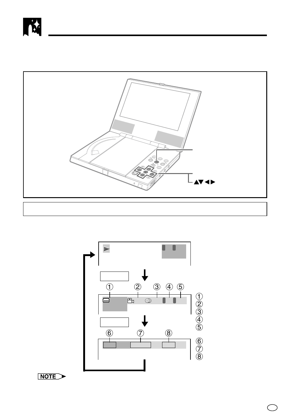 Settings from the dvd player control panel (gui), Gui enter, Screen 1 screen 2 | Sharp DV-L70BL User Manual | Page 82 / 99