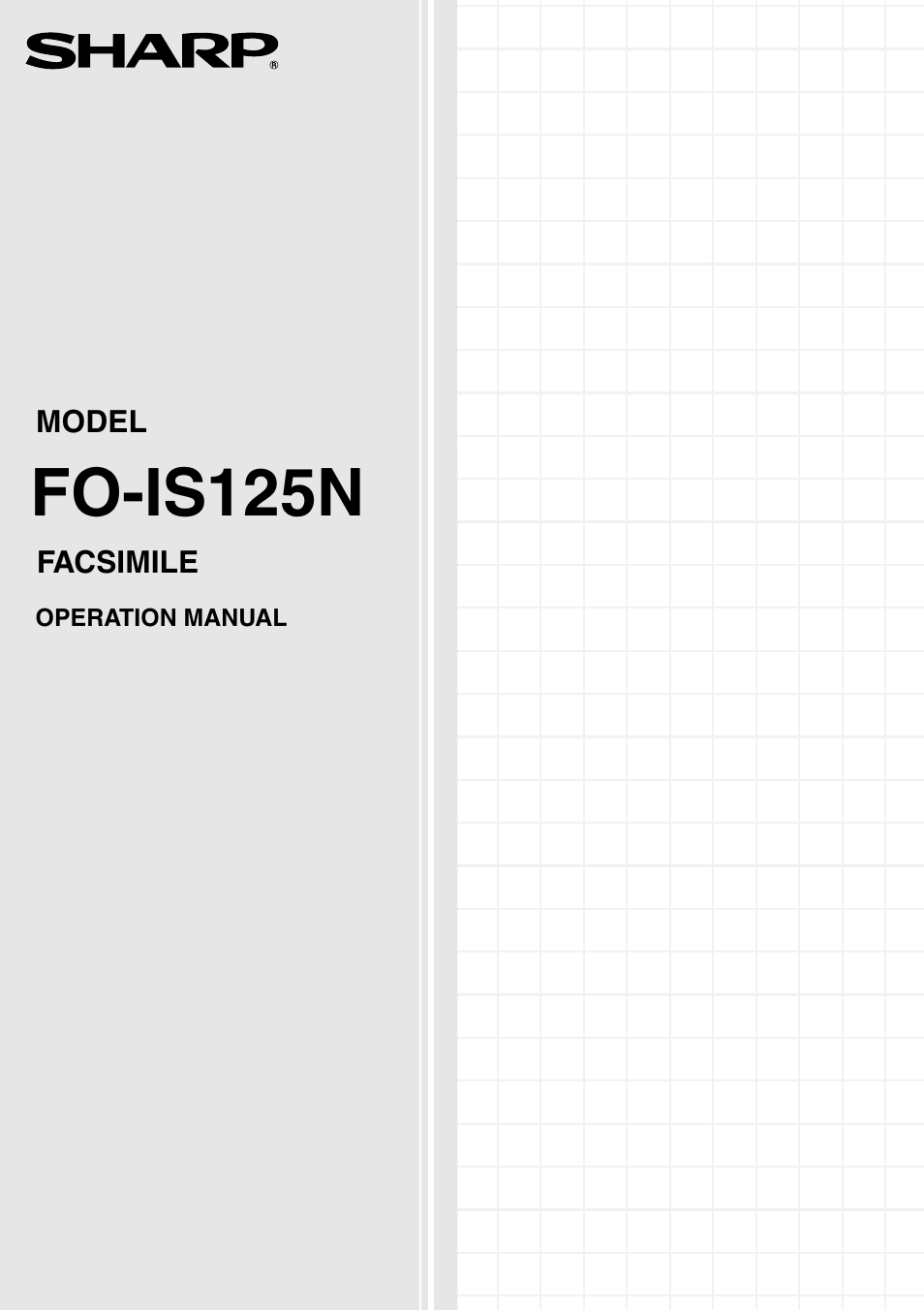 Sharp FO-IS125N User Manual | 179 pages