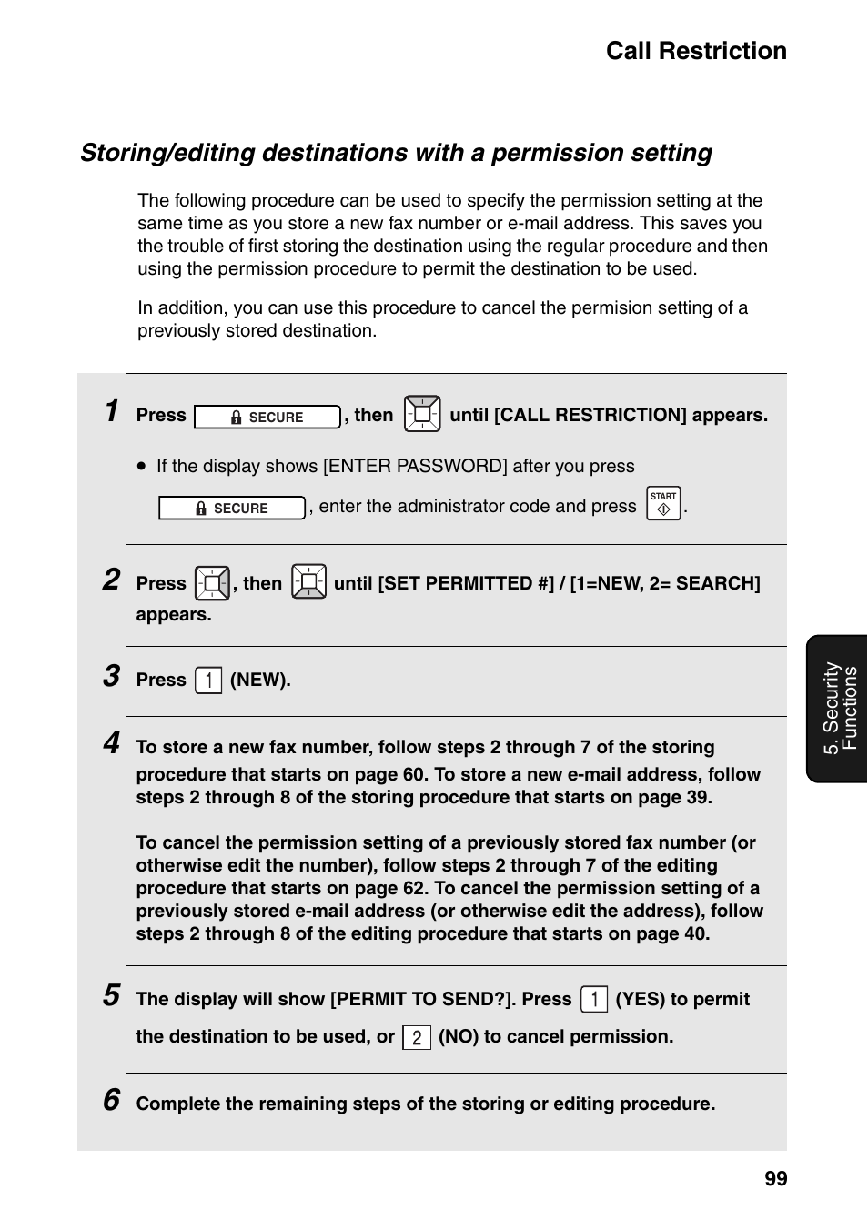 Call restriction | Sharp FO-IS125N User Manual | Page 101 / 179