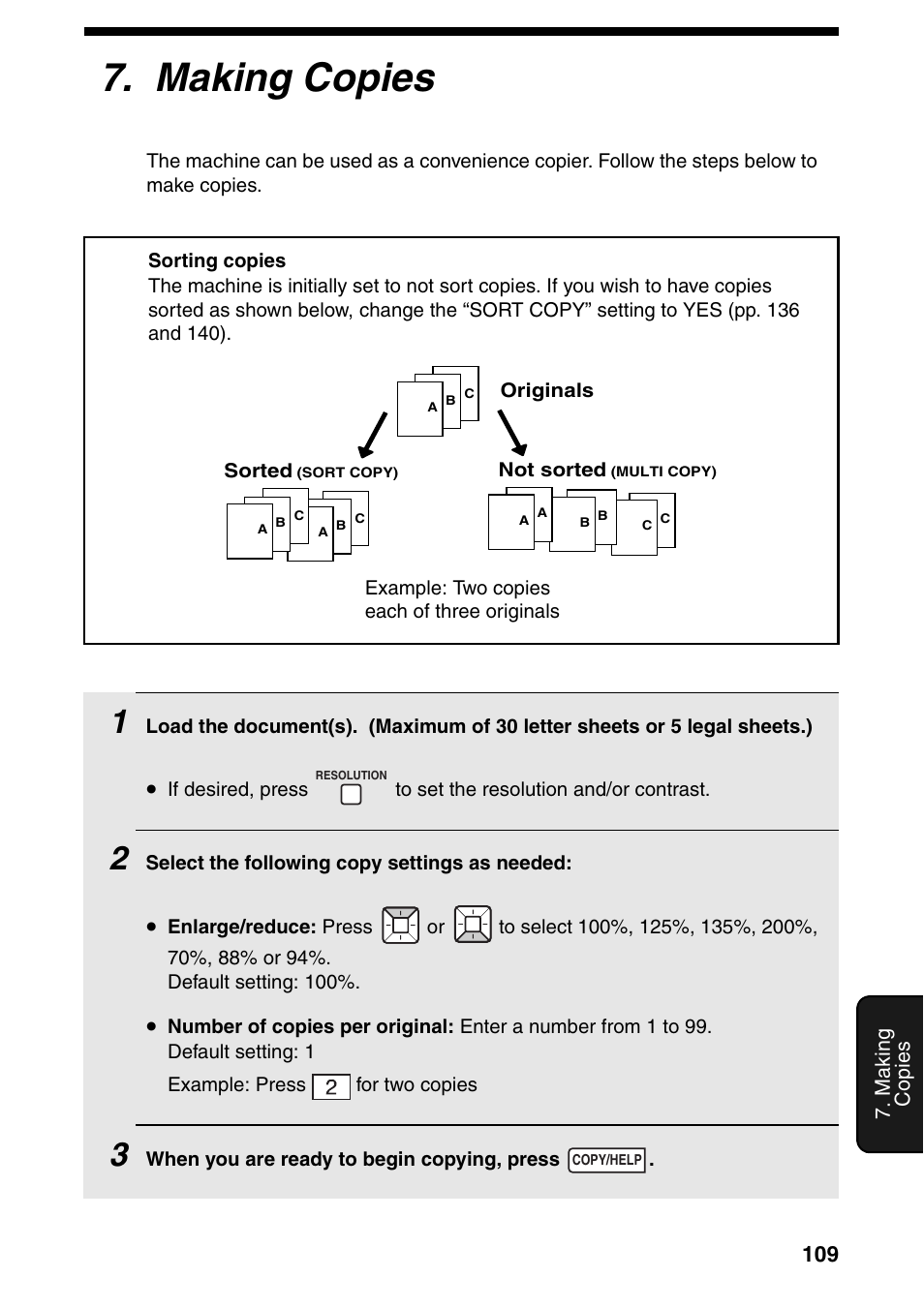 Making copies, 109). at an | Sharp FO-IS125N User Manual | Page 111 / 179