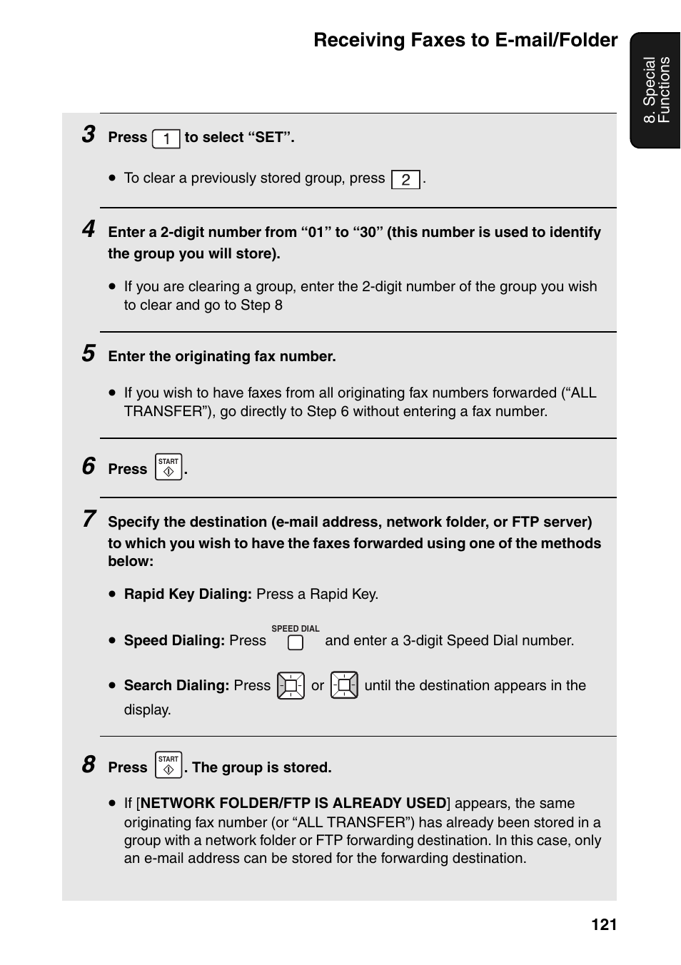 Receiving faxes to e-mail/folder | Sharp FO-IS125N User Manual | Page 123 / 179