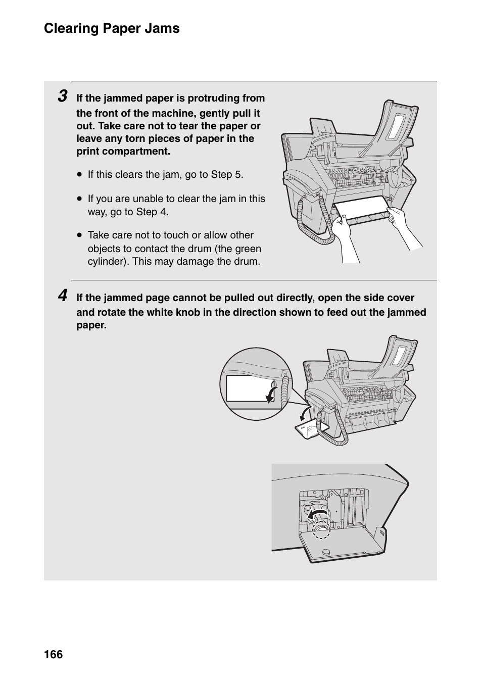 Clearing paper jams | Sharp FO-IS125N User Manual | Page 168 / 179