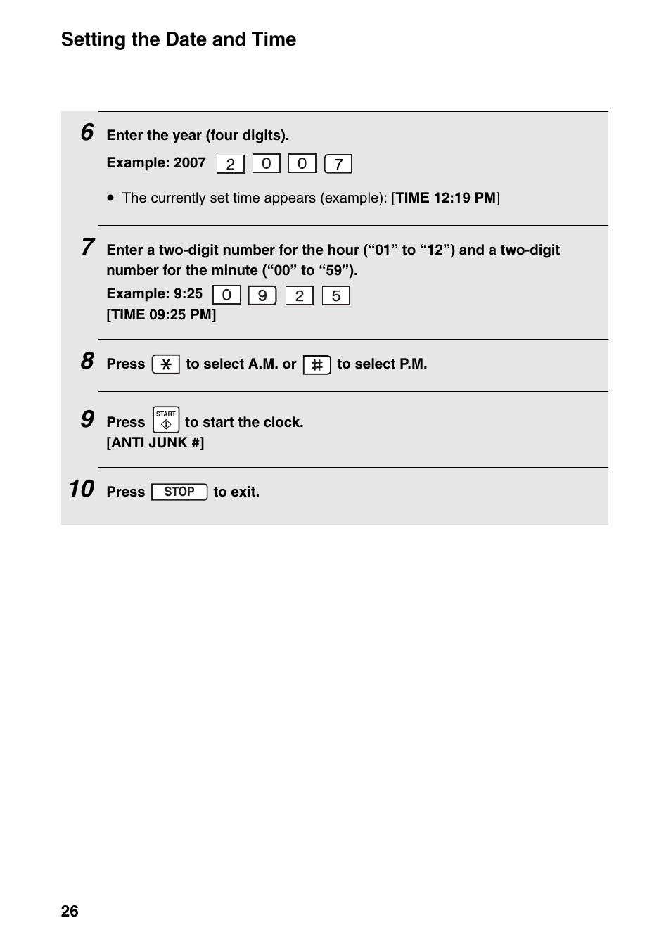 Setting the date and time | Sharp FO-IS125N User Manual | Page 28 / 179