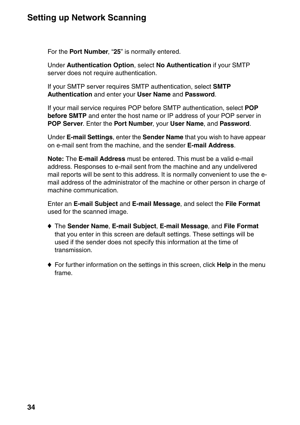 Setting up network scanning | Sharp FO-IS125N User Manual | Page 36 / 179